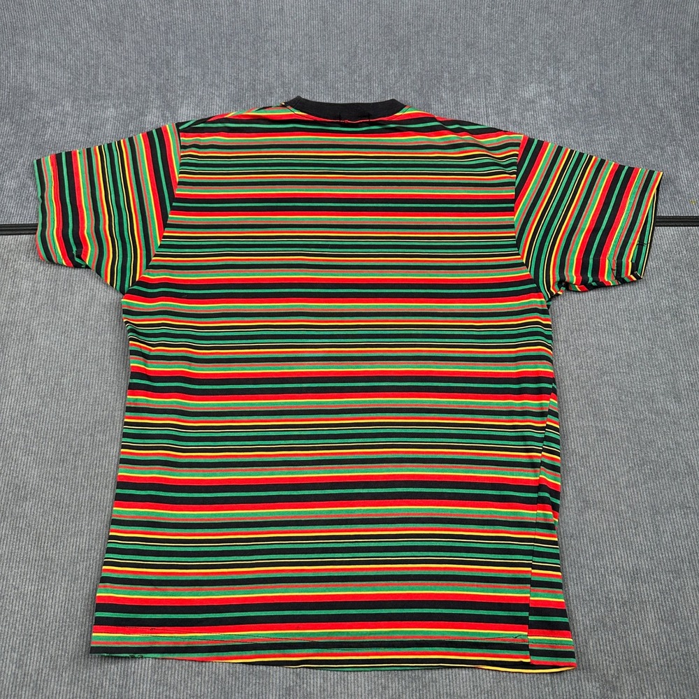 Vintage Stussy 80s Rasta Rare Stripe Pocket T-Shirt Sz Medium Black - Picture 4 of 10